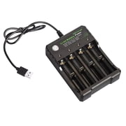 18650 Battery Charger 4 Bay Smart Universal Charger for 3.7V Li-ion 18650 Rechargeable Battery, 1.2V Ni-MH/Ni-Cd Battery