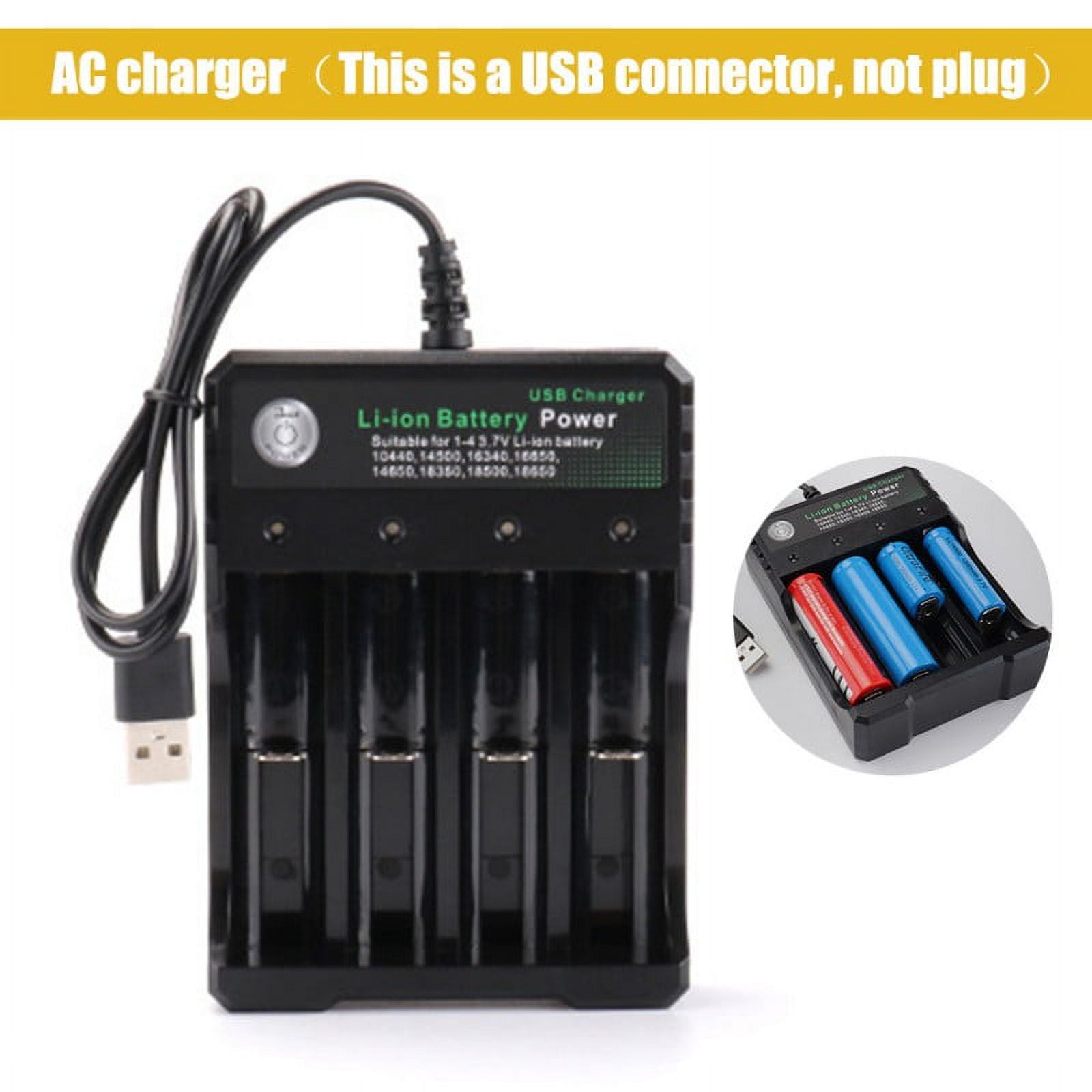  18650 Battery Charger 4-Bay 5V 2A for Rechargeable
