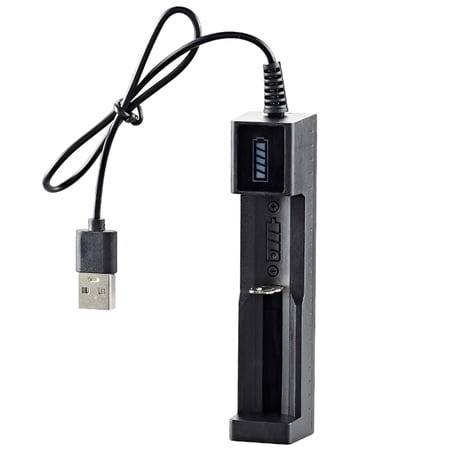 18650 Battery Charger, Single Slot USB Battery Charging Tool, Universal Intelligent Small Fan Flashlight Battery Charging Adapter