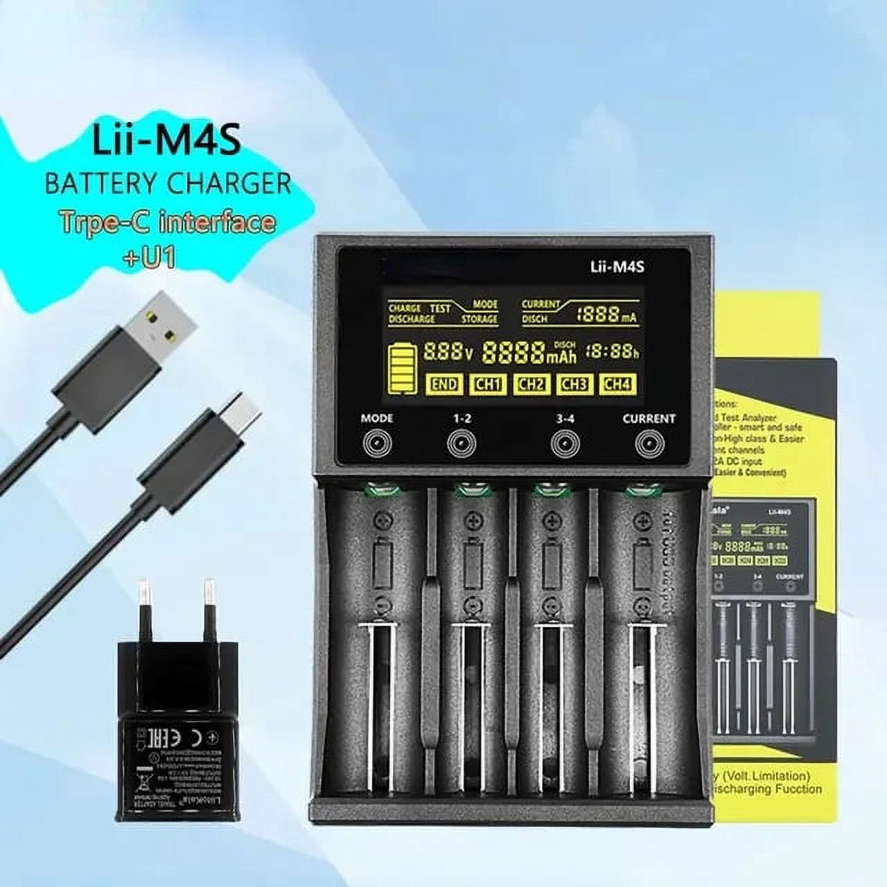 18650 LCD Multifunctional Battery Charger For 3.7V 1.2V 26650 21700 ...