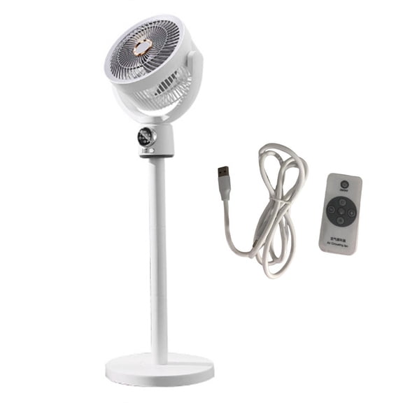 18650MAh Folding Portable Fan USB Remote Control Air Cooler Silent Rechargeable Floor Standing Fan,B