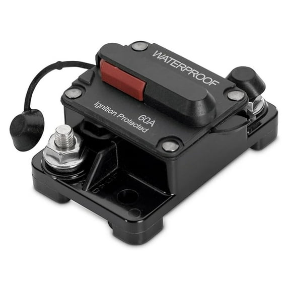 1865106 MKR-19 Waterproof Circuit Breaker Marine Motor Accessory, 60 Amps, Large, Black