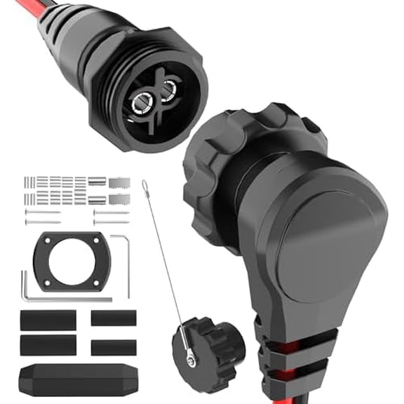 1865120 MKR-28 Trolling Motor Plug and Receptacle Compatible With Minn Kota Freshwater and Saltwater Trolling Motors 12V/24V/36V/48V Male Female Trolling Motor Connector Watertight Quick Connect