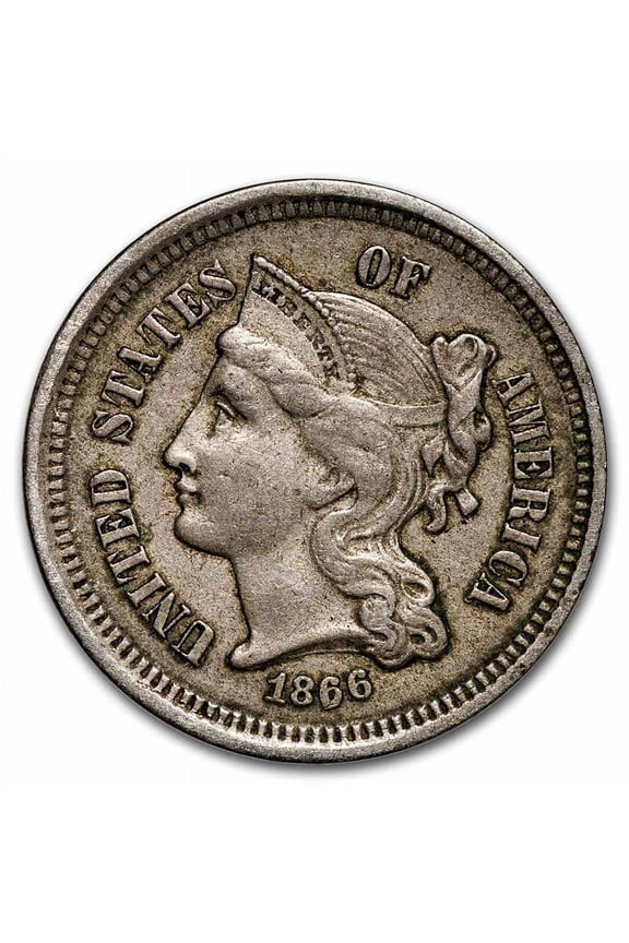 1866 3 Cent Nickel XF