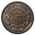 thumbnail image 1 of 1866 Two Cent Piece AU, 1 of 2