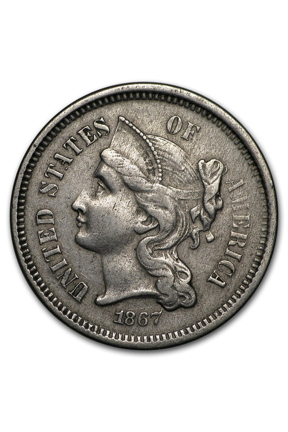 1867 3 Cent Nickel XF