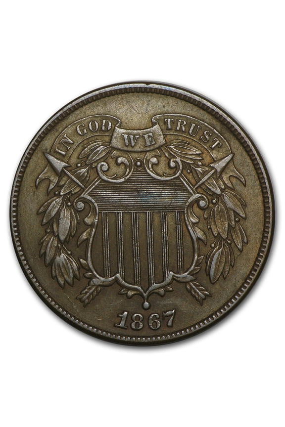 1867 Two Cent Piece AU