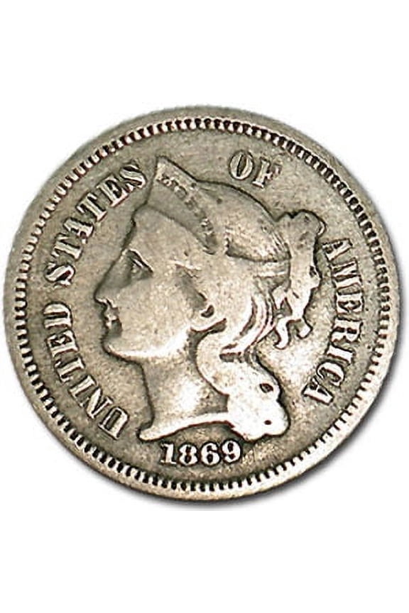 1869 3 Cent Nickel Fine