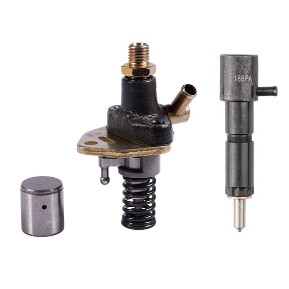 for 186F Fuel Injection Pump Without Solenoid Valve & 186FA Engine Injector Nozzle Injector Nozzle,1 x Engine injector nozzle 1 x Oil pump accessories,Silver grey & black