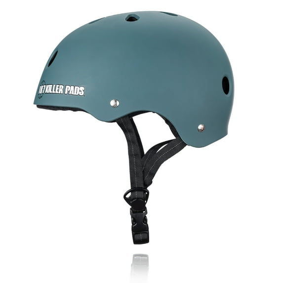 187 Killer Pads Pro Skate Helmet with Sweatsaver Liner, Stone Blue, Medium