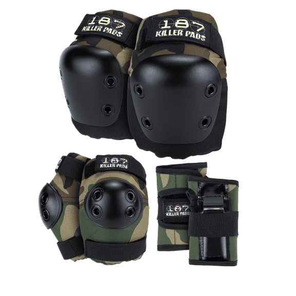 187 Killer Pads Six Pack Knee and Elbow Pads, Camo, Junior