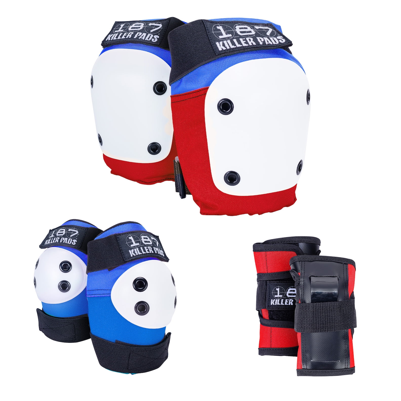 187 Killer Pads Six Pack Knee and Elbow Pads, Red/White/Blue, Junior -  Walmart.com