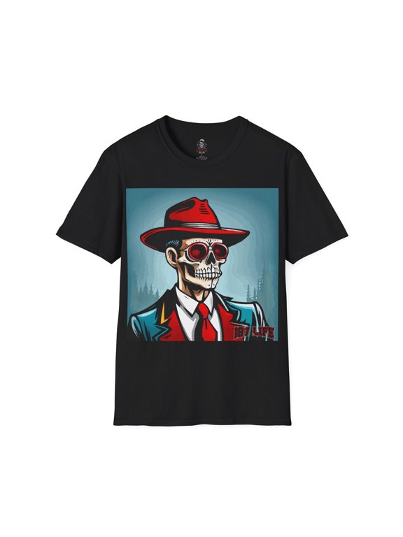 187 LIFE Mob skeleton red hat Softstyle T-Shirt