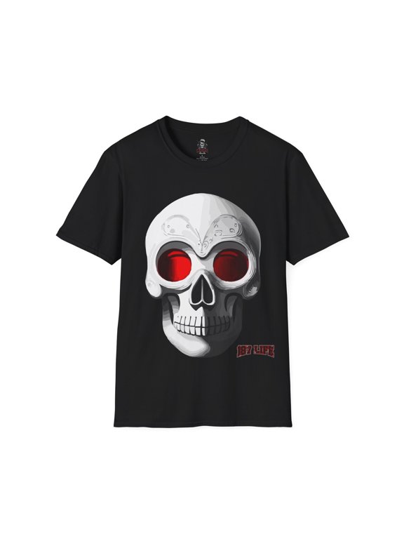 white skull orange eyes Softstyle T-Shirt