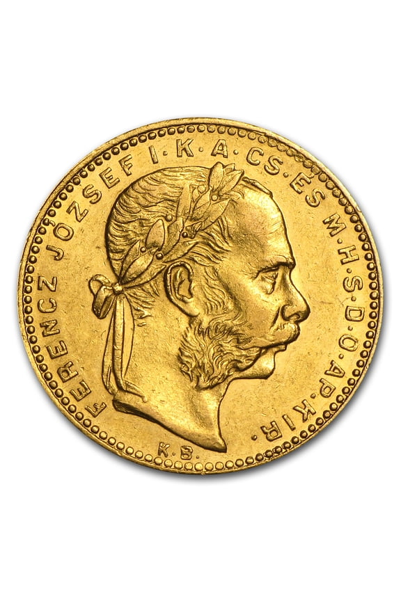 1870-1892 Hungary Gold 8 Forint/20 Franc Avg Circ