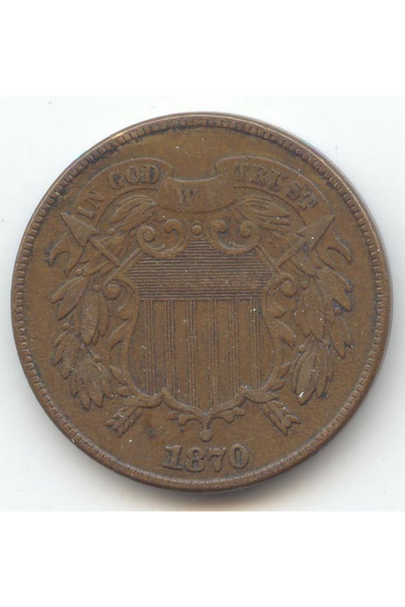 1870 Two Cent Piece, 2c, XF