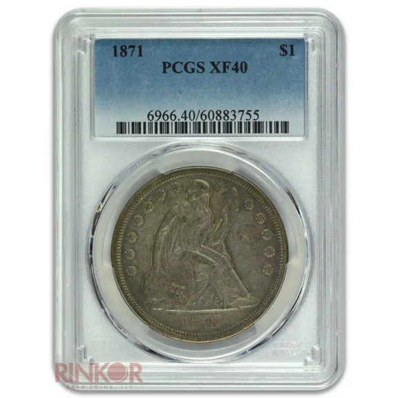 1871 $1 Seated Dollar PCGS XF-40