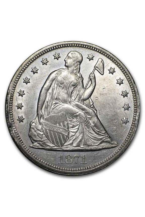 1871 Liberty Seated Dollar AU