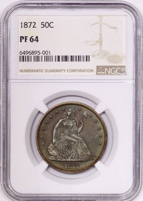 1872 Seated Liberty Half Dollar Proof NGC PF64 - Walmart.com