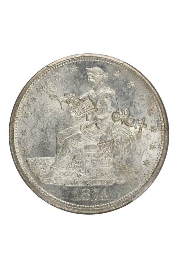 1874 CC Silver Trade Dollar PCGS MS-61