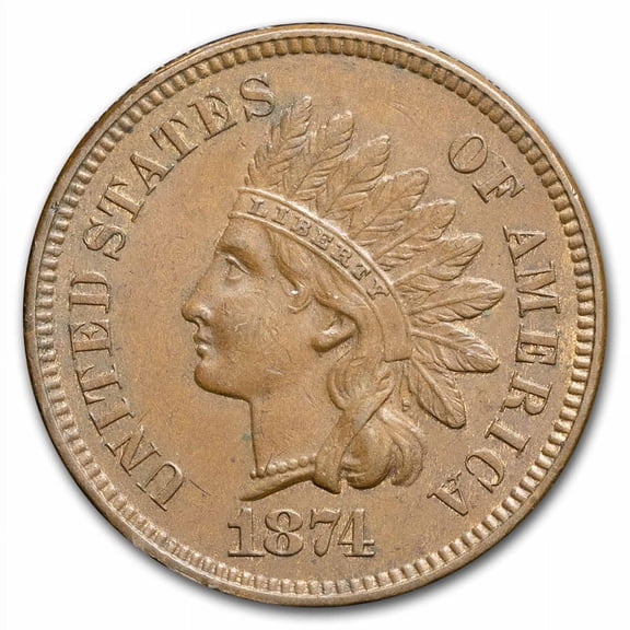 1874 Indian Head Cent AU