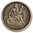 thumbnail image 1 of 1875-CC Liberty Seated Dime CC Above Bow VF, 1 of 2