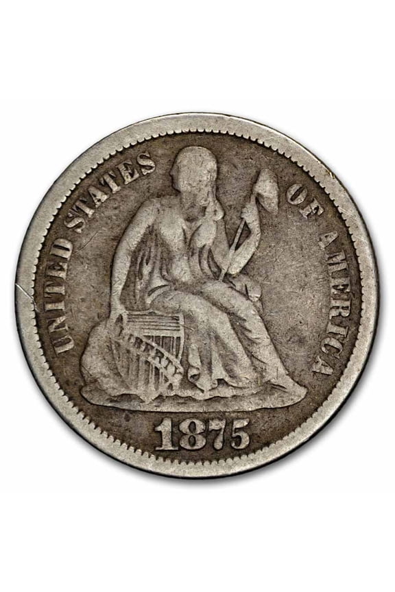 1875-S Liberty Seated Dime S Below Bow Fine