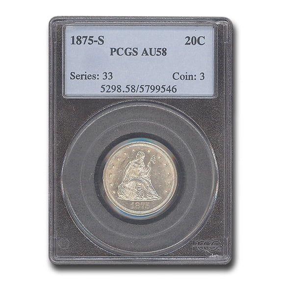 1875-S Twenty Cent Piece AU-58 PCGS
