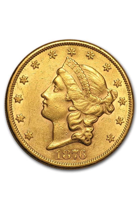 1876 $20 Liberty Gold Double Eagle AU