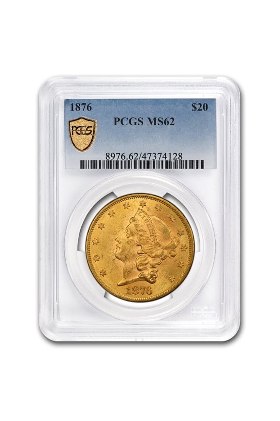 1876 $20 Liberty Gold Double Eagle MS-62 PCGS