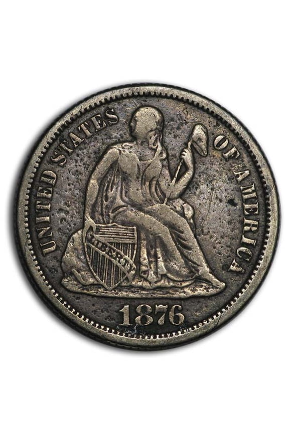 1876-CC Liberty Seated Dime XF