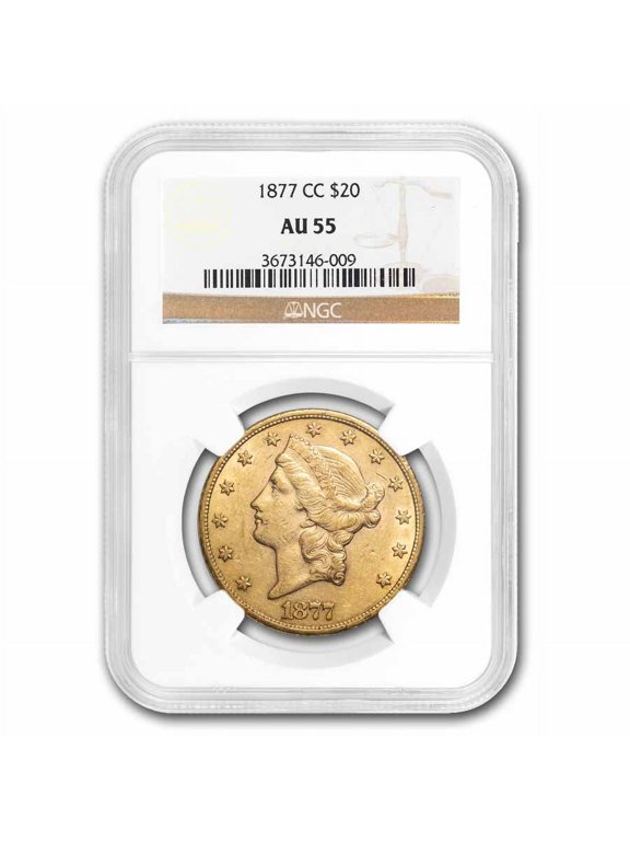 1877-CC $20 Liberty Gold Double Eagle AU-55 NGC
