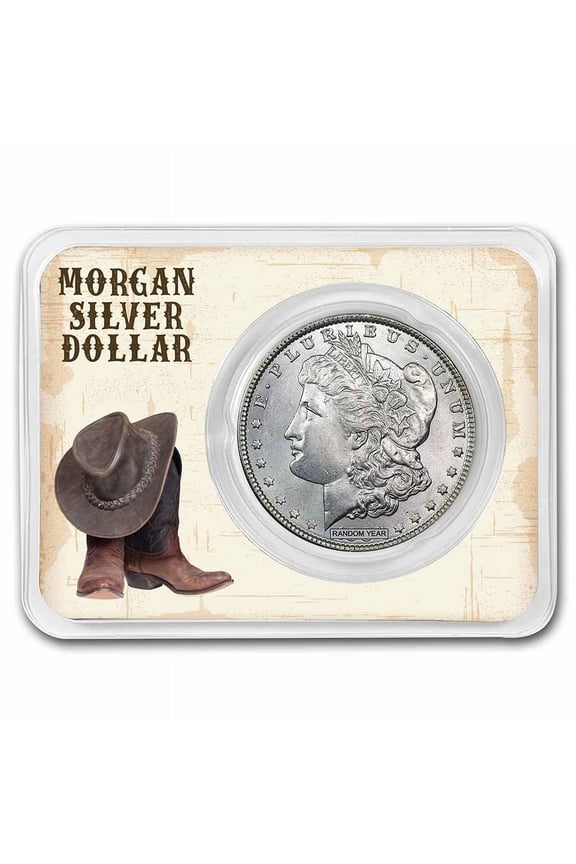 1878-1904 Morgan Silver Dollar Boot & Hat Card BU