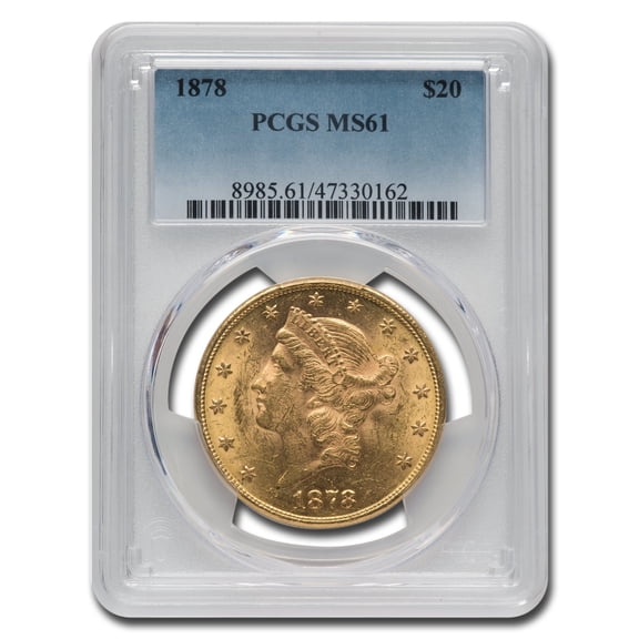 1878 $20 Liberty Gold Double Eagle MS-61 PCGS