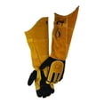 thumbnail image 1 of 1878 21-in FR Insulated MIG/Stick Welding Gloves, Deerskin/Boarhide, Tan/Black | Bundle of 2 Pairs, 1 of 1