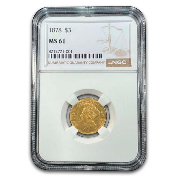1878 $3 Gold Princess MS-61 NGC