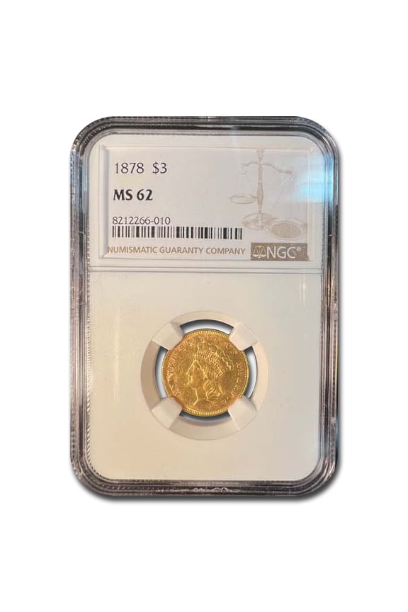 1878 $3 Gold Princess MS-62 NGC