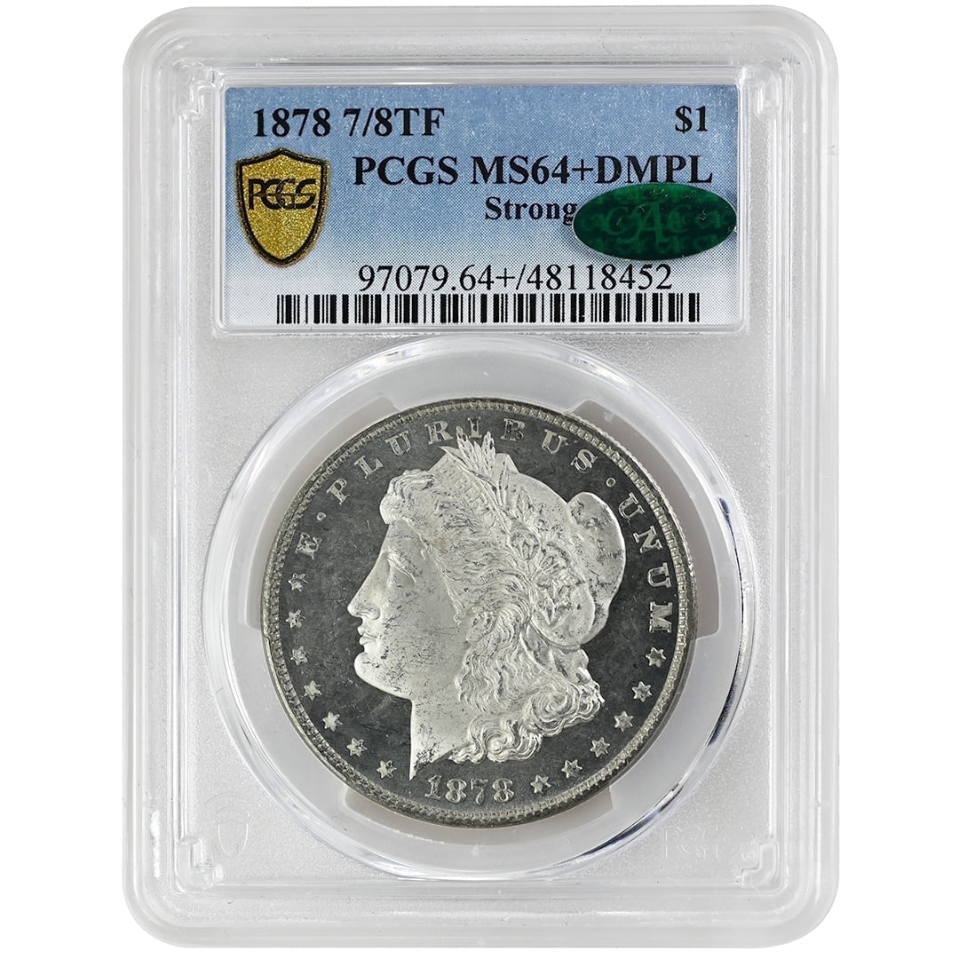 U.S. MINT United States Mint 1878 7/8TF $1 Strong Morgan Dollar Silver Coin PCGS MS64+DMPL Rare Coin