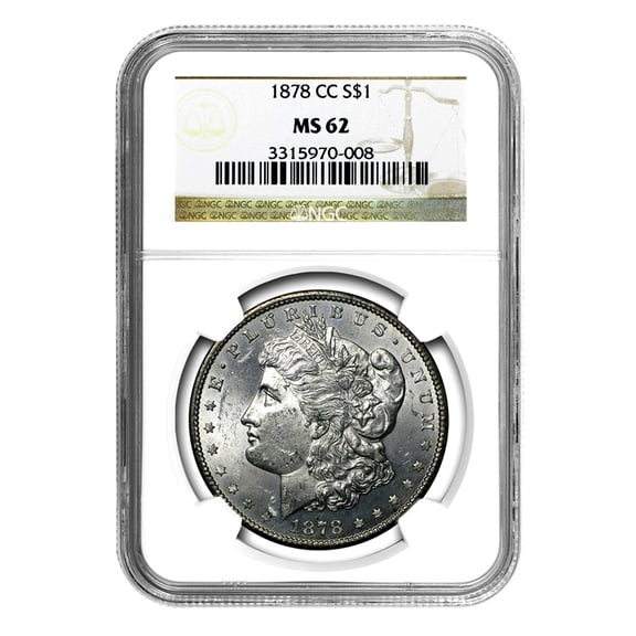 United States Mint 1878-CC Morgan Silver Dollar Coin MS-62 NGC Uncirculated Carson City Mint .7734 oz