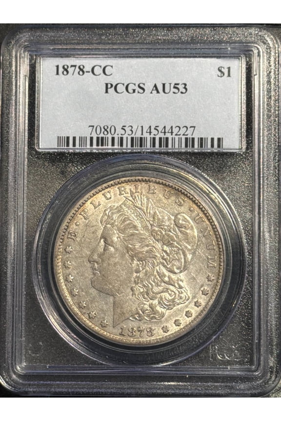 1878 CC Morgan Silver Dollar PCGS AU-53