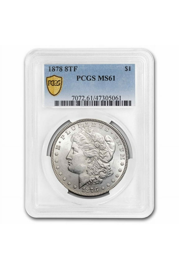 1878 Morgan Dollar 8 TF MS-61 PCGS