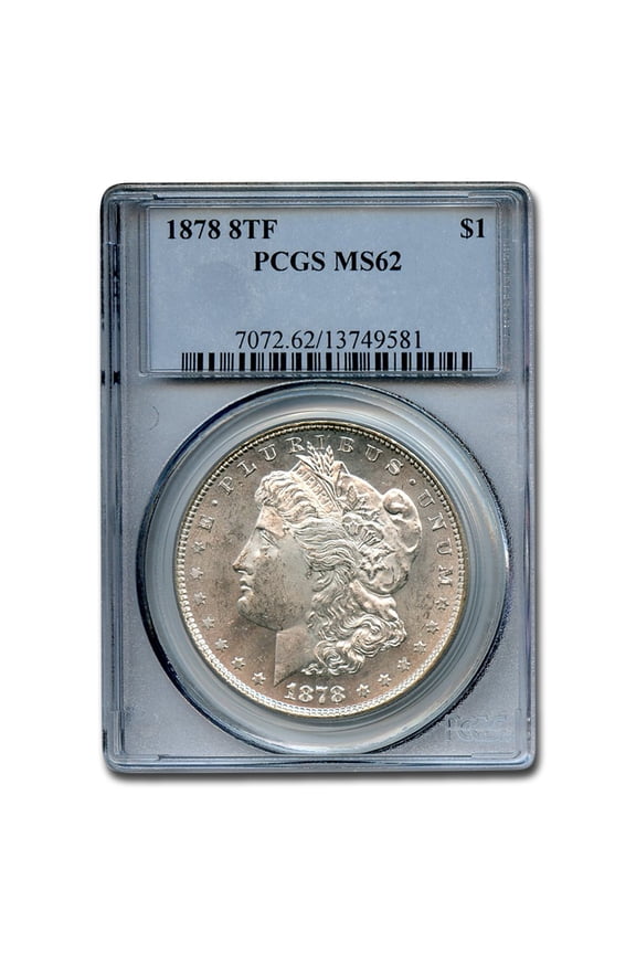 1878 Morgan Dollar 8 TF MS-62 PCGS