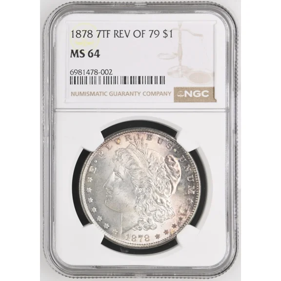 1878 Morgan Silver Dollar NGC MS-64 7TF REVERSE OF 79