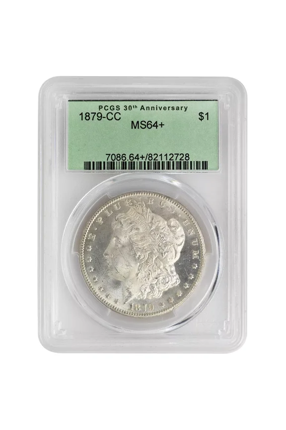 1879-CC $1 Morgan Dollar Silver Coin, PCGS MS64+ 30th Anniversary Rare Coin