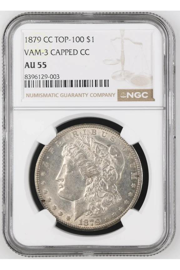 1879 CC Morgan Silver Dollar NGC AU-55 VAM-3 CAPPED CC