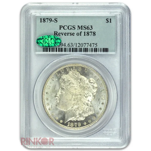 1879-S $1 Reverse of 1878 Morgan Dollar PCGS MS 63 CAC