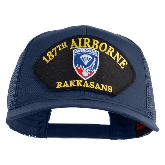 187th Airborne Rakkasans Patched Solid Cotton Twill Mesh Prostyle Cap - Navy OSFM
