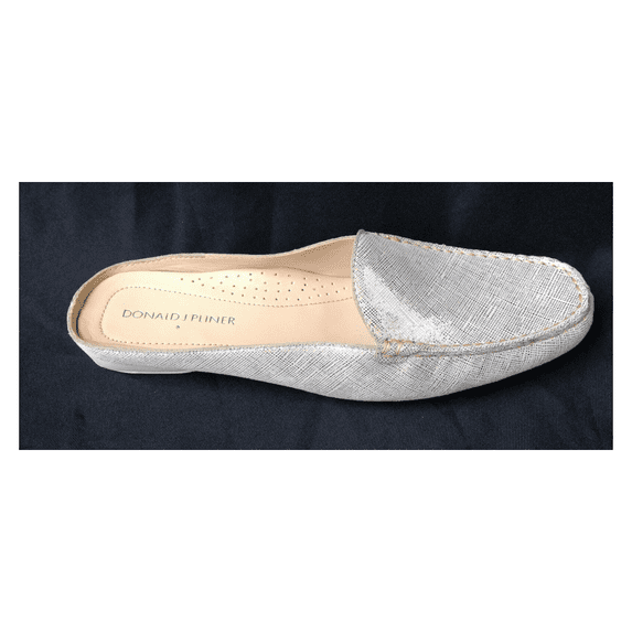 $188.88 Donald J. Pliner Lovage Gold Vintage Metallic Leather Loafer Mule 6.5