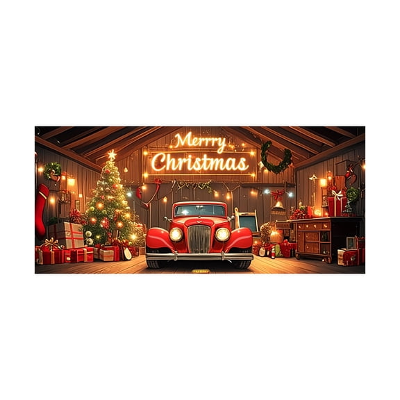 188.98x82.68 Inch Christmas Garage Door Cover Banner Large Snowman Winter Background Outdoor Indoor Decor for Xmas Holiday Party Supplies Backdrop Home Decoration