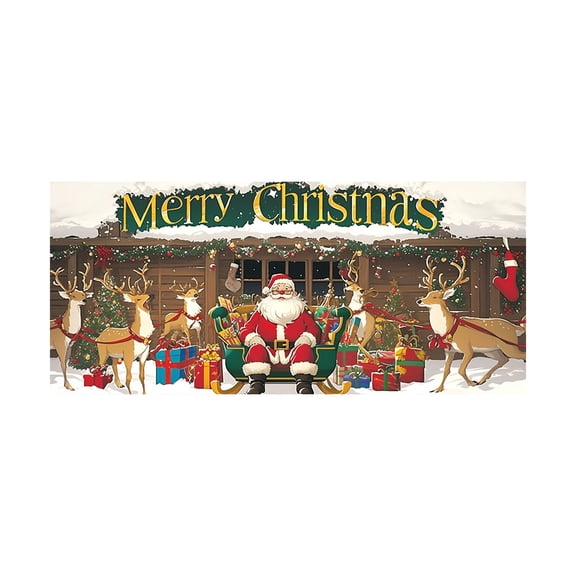188.98x82.68 Inch Christmas Garage Door Cover Banner Large Snowman Winter Background Outdoor Indoor Decor for Xmas Holiday Party Supplies Backdrop Home Decoration